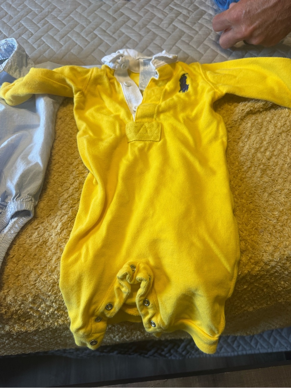 Ralph Lauren Yellow Baby Footie One-Piece with Snap Crotch